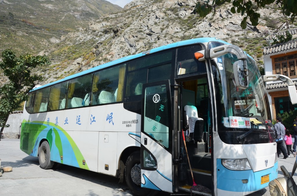 viagem de ônibus na China