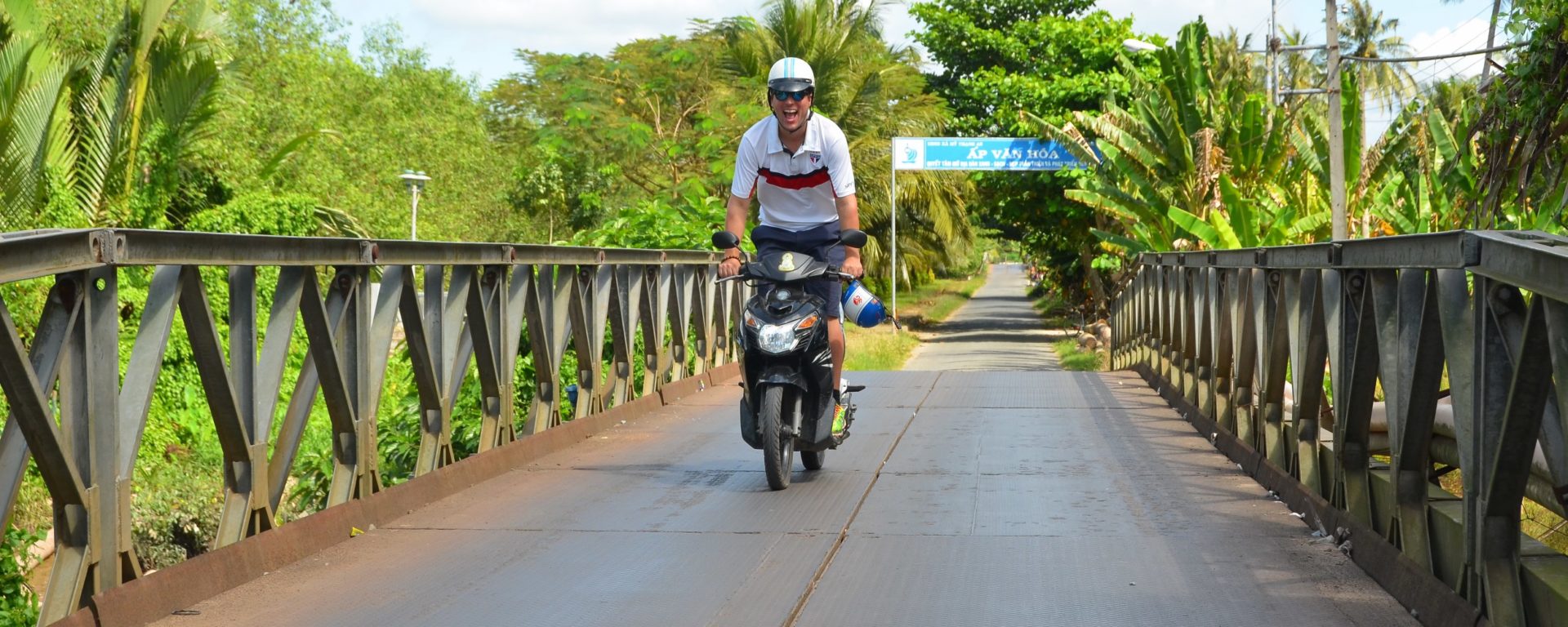 motocicleta, ponte, vietnam, ben tre