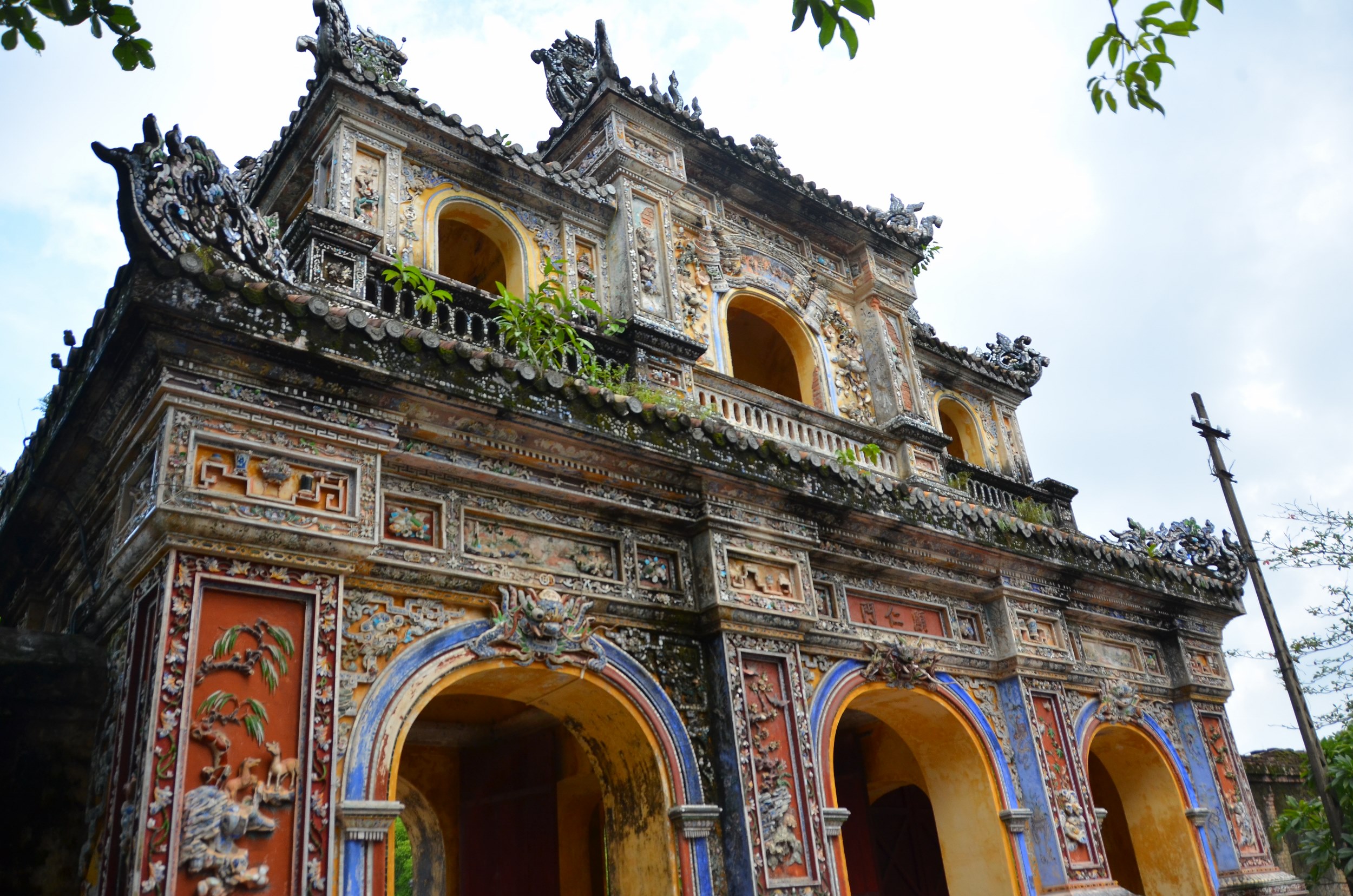 Hué, Vietnam, citadela, cidade imperial, portão, mosaico
